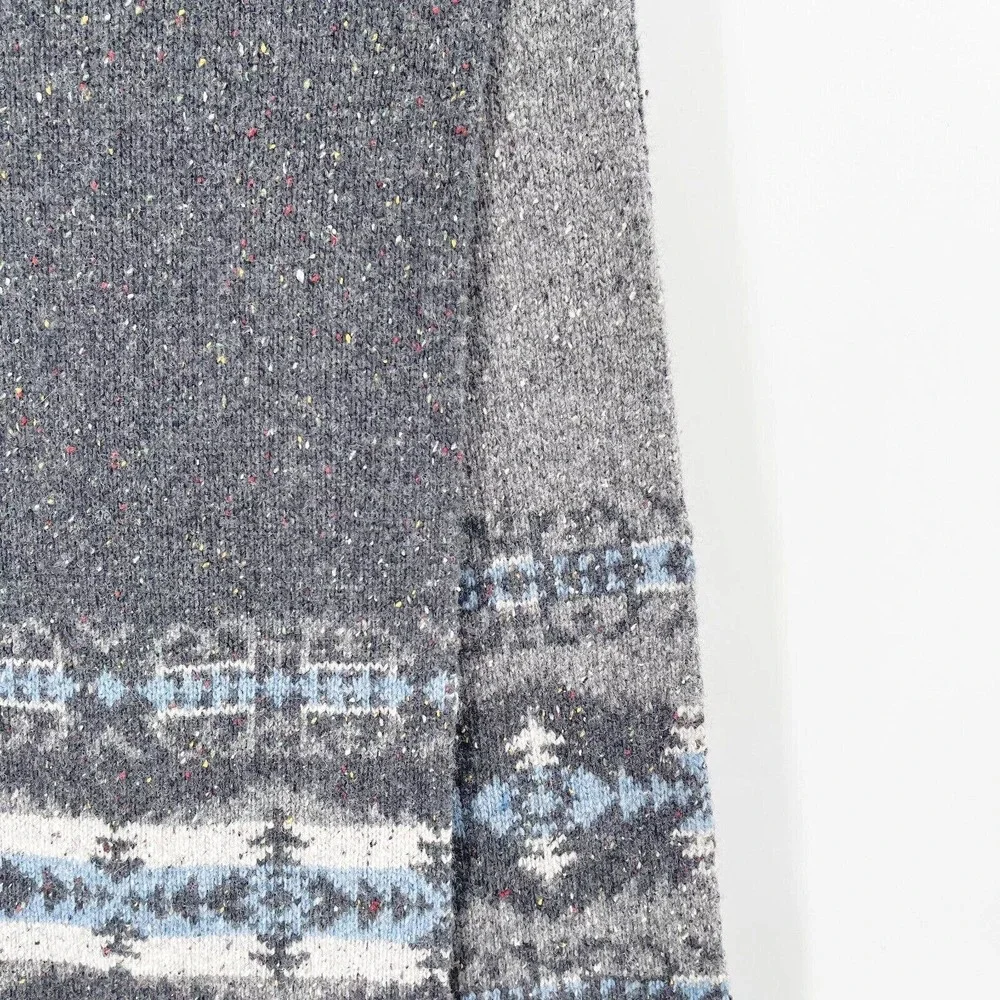 Pendleton Southwest‎ Print Speckled Knit Wrap Scarf O/S Gray Blue Oversized